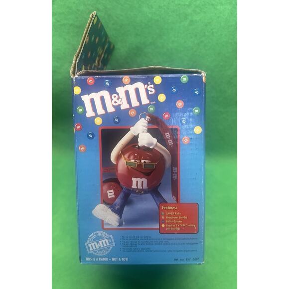 M&Ms Old‎ School Radio With Headphones Collectible Groovy Red M&M Parts Only - Picture 4 of 9